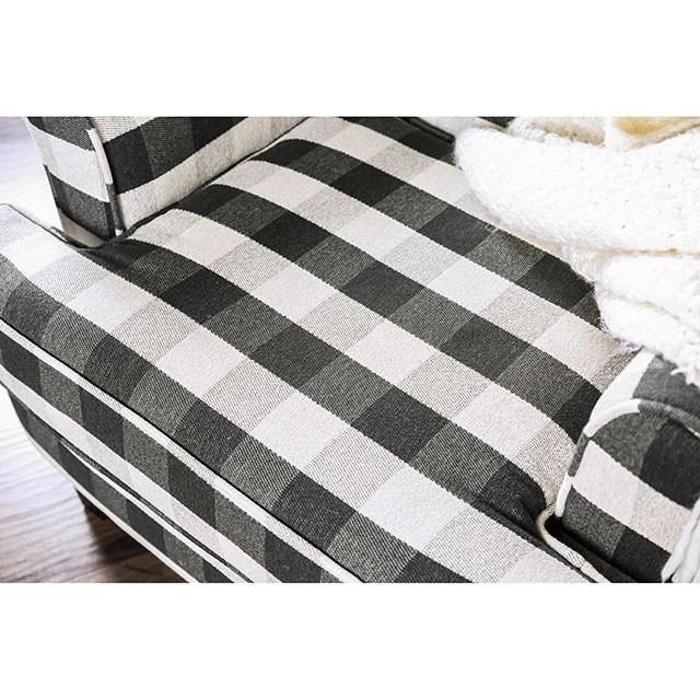 Patricia Ivory/Black Stripe Chair - LATIN HOME FURNITURE - (POMONA,CA)