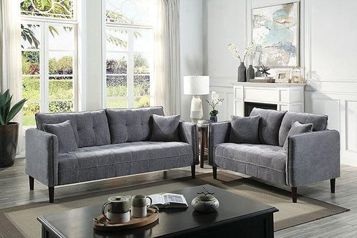 LYNDA Loveseat w/ Pillows, Dark Gray - LATIN HOME FURNITURE - (POMONA,CA)