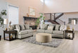 STEPHNEY Ottoman, Gray/Gold - LATIN HOME FURNITURE - (POMONA,CA)