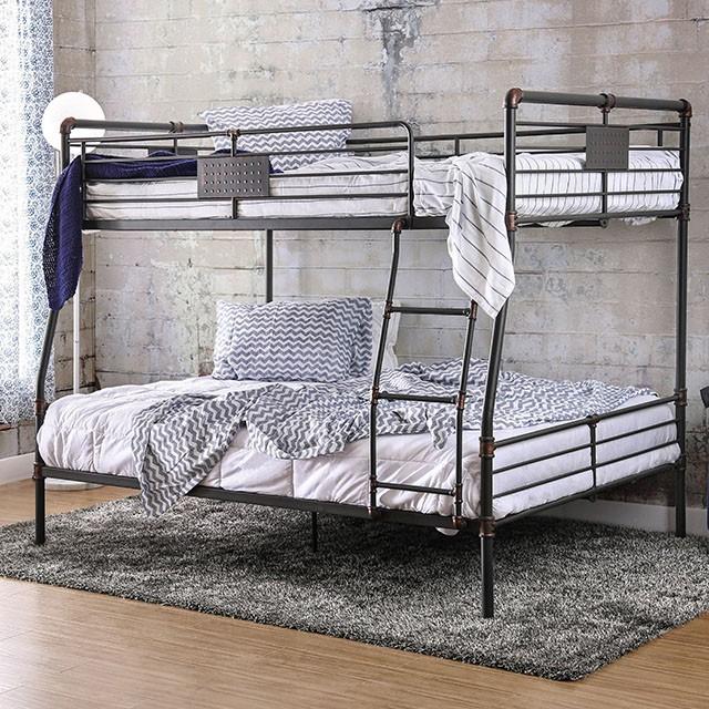Olga I Antique Black Full/Full Bunk Bed - LATIN HOME FURNITURE - (POMONA,CA)