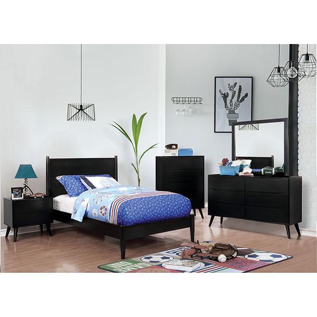 LENNART II Black Night Stand - LATIN HOME FURNITURE - (POMONA,CA)