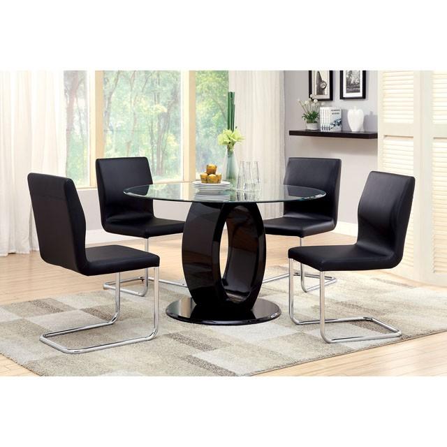 LODIA I Black/Silver Side Chair - LATIN HOME FURNITURE - (POMONA,CA)