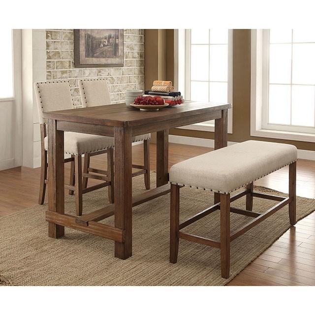 SANIA Rustic Oak Counter Ht. Chair (2/CTN) - LATIN HOME FURNITURE - (POMONA,CA)