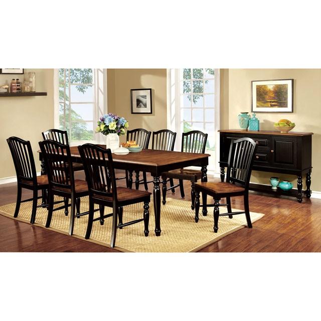 MAYVILLE Black/Antique Oak Side Chair (2/CTN) - LATIN HOME FURNITURE - (POMONA,CA)