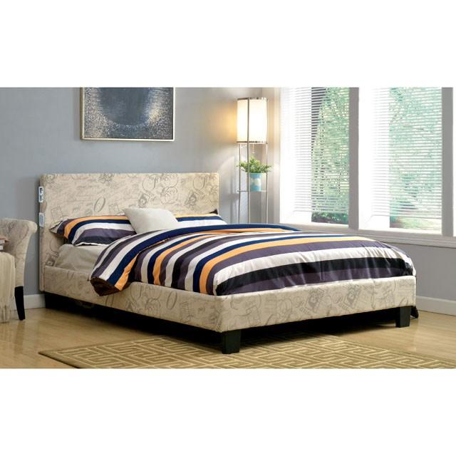 Evans E.King & Cal.King Bed Espressso, White, & Camel - LATIN HOME FURNITURE - (POMONA,CA)