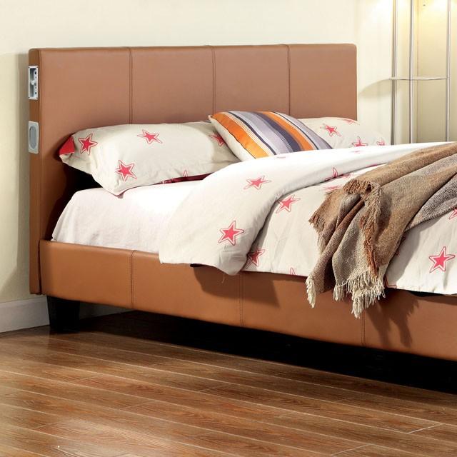 Evans E.King & Cal.King Bed Espressso, White, & Camel - LATIN HOME FURNITURE - (POMONA,CA)