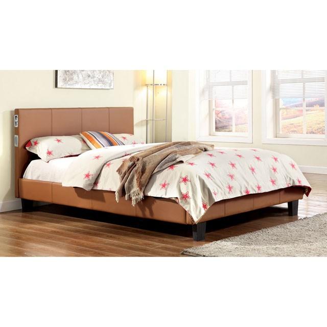 Evans E.King & Cal.King Bed Espressso, White, & Camel - LATIN HOME FURNITURE - (POMONA,CA)