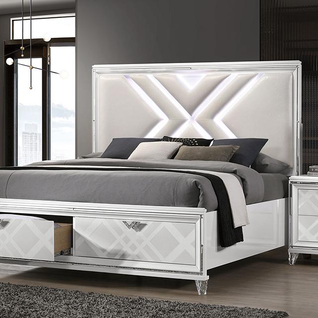 Emmeline 4 & 5 Piece Queen Bedroom Set Gray & White - LATIN HOME FURNITURE - (POMONA,CA)