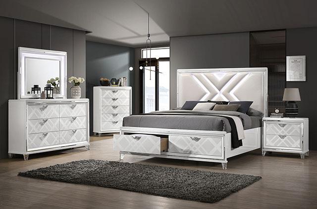 Emmeline 4 & 5 Piece Queen Bedroom Set Gray & White - LATIN HOME FURNITURE - (POMONA,CA)