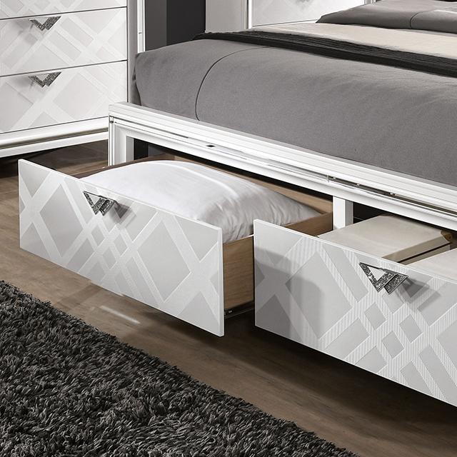 Emmeline 4 & 5 Piece Queen Bedroom Set Gray & White - LATIN HOME FURNITURE - (POMONA,CA)