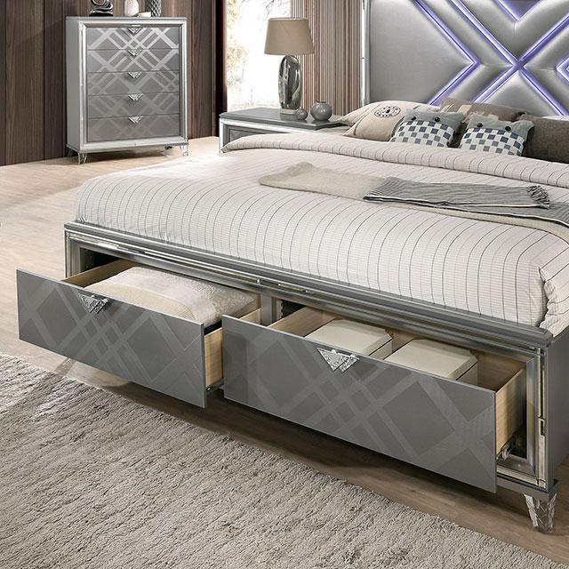 Emmeline 4 & 5 Piece Queen Bedroom Set Gray & White - LATIN HOME FURNITURE - (POMONA,CA)
