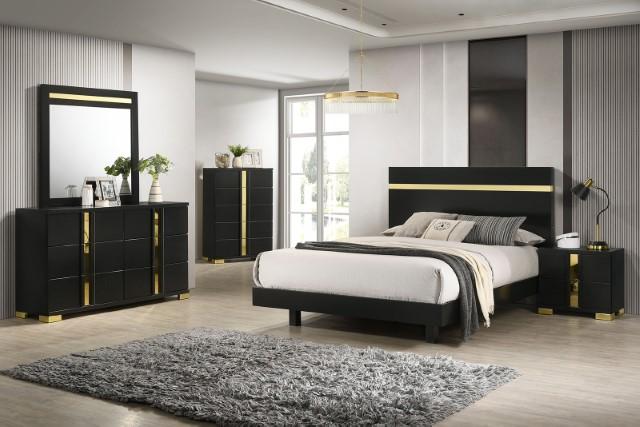 Lillestrom Bed Black - LATIN HOME FURNITURE - (POMONA,CA)