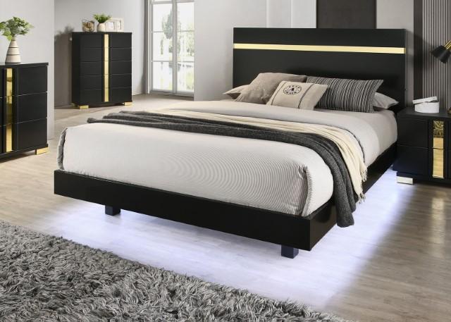 Lillestrom Bed Black - LATIN HOME FURNITURE - (POMONA,CA)