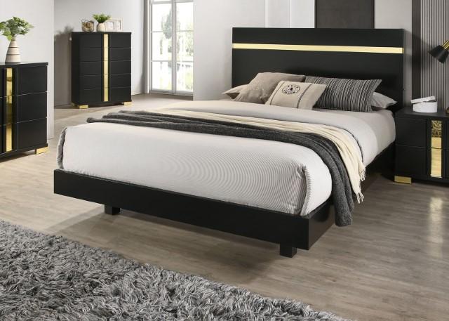 Lillestrom Bed Black - LATIN HOME FURNITURE - (POMONA,CA)