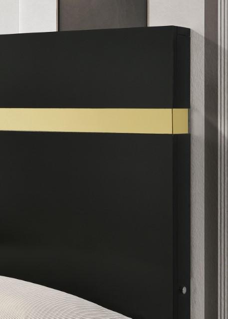 Lillestrom Bed Black - LATIN HOME FURNITURE - (POMONA,CA)