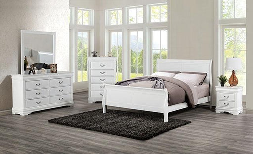Louis Philippe Full Bed Expresso & White - LATIN HOME FURNITURE - (POMONA,CA)