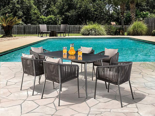 Tushari 8 Pc. Outdoor Dining Set - LATIN HOME FURNITURE - (POMONA,CA)