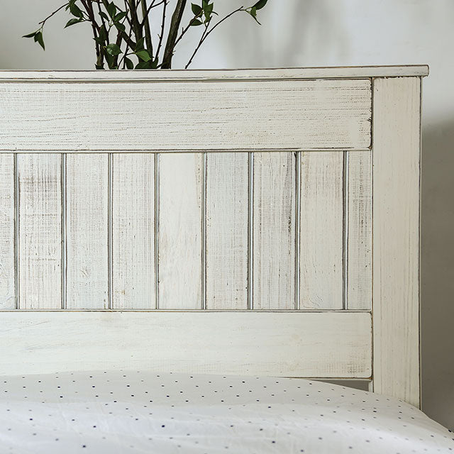 Rockwall Full, Queen, & Twin Bed White, Gray, & White - LATIN HOME FURNITURE - (POMONA,CA)