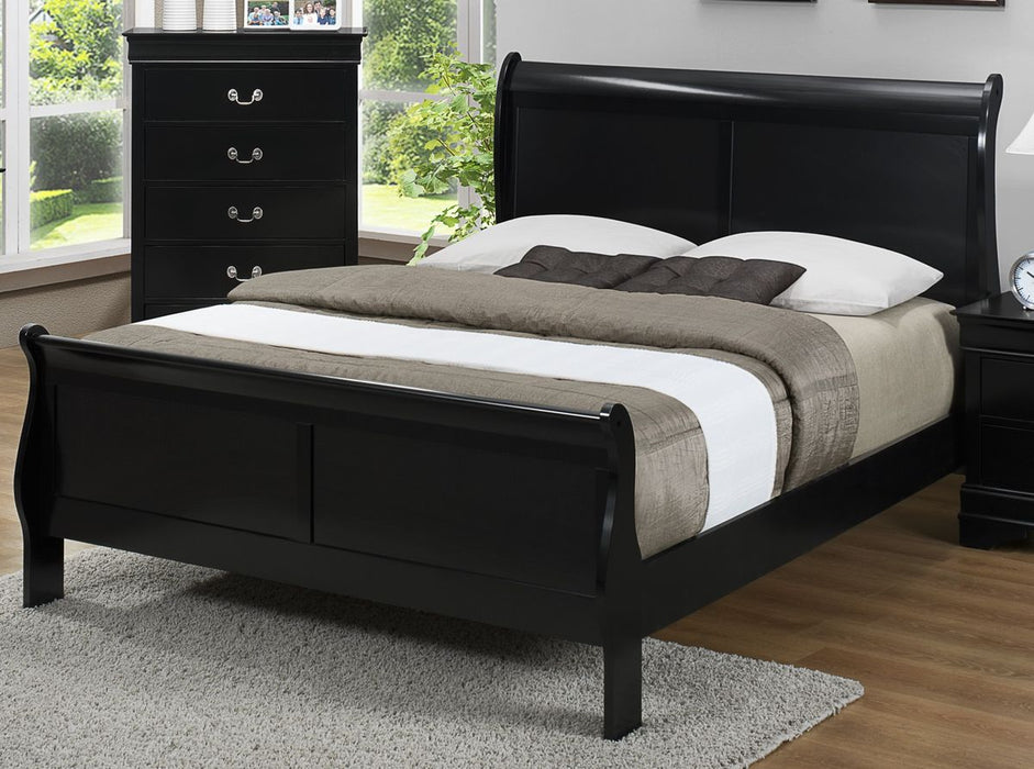 Crown Mark Furniture Louis Philip Queen Bed in Black