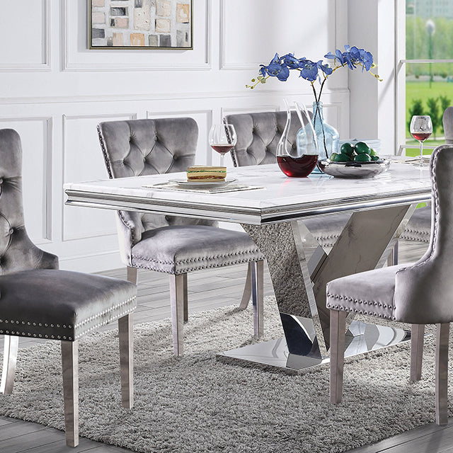 Valdevers 7 Pc Dining Table Set - LATIN HOME FURNITURE - (POMONA,CA)
