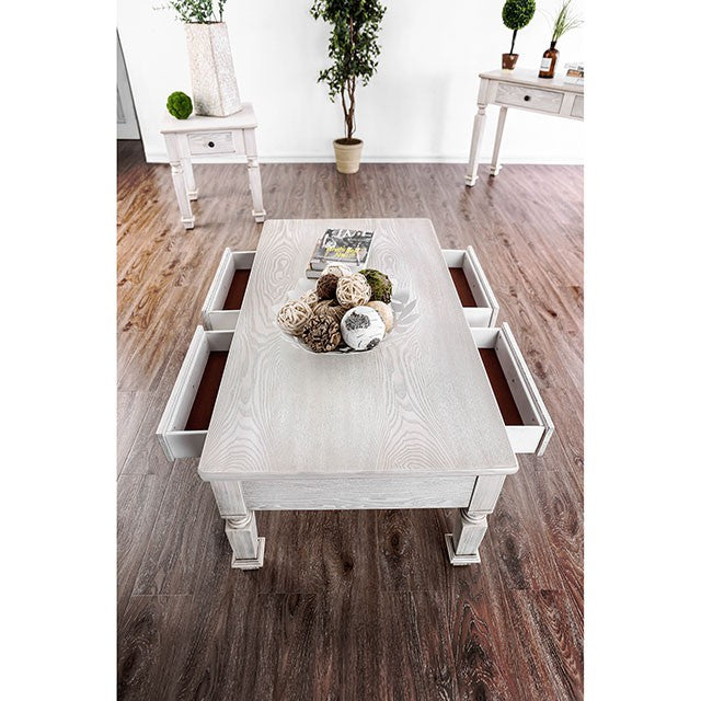Joliet Antique White End Table - LATIN HOME FURNITURE - (POMONA,CA)