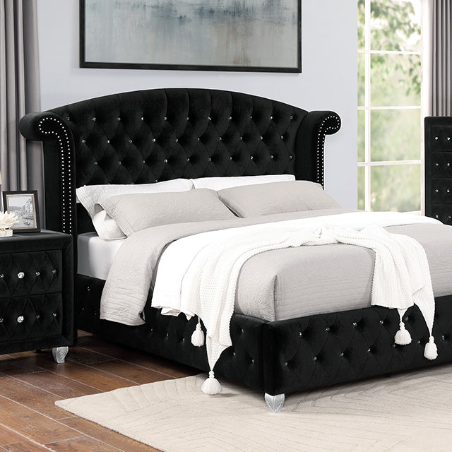 Zohar Queen & Twin Bed Black, Grey, & Pink - LATIN HOME FURNITURE - (POMONA,CA)