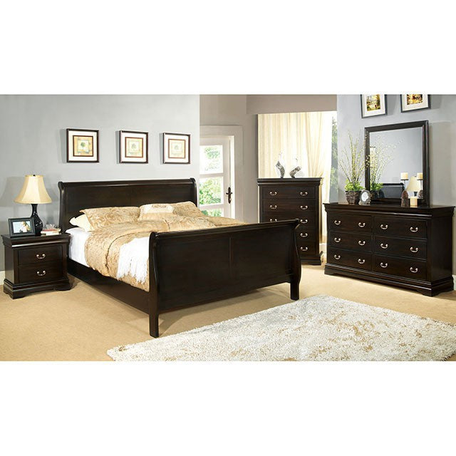 Louis Philippe E.King Bed - LATIN HOME FURNITURE - (POMONA,CA)