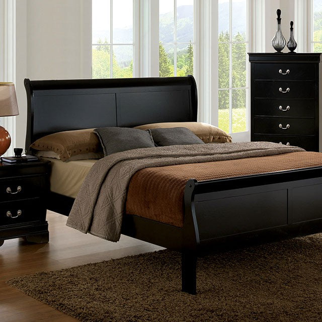 Louis Philippe Full, Twin, Full, & King Bed Black, Grey, Brown & White - LATIN HOME FURNITURE - (POMONA,CA)
