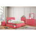 PRIAM Full & Twin Bed, White/Gray, Pink, Chrome, & Yellow - LATIN HOME FURNITURE - (POMONA,CA)