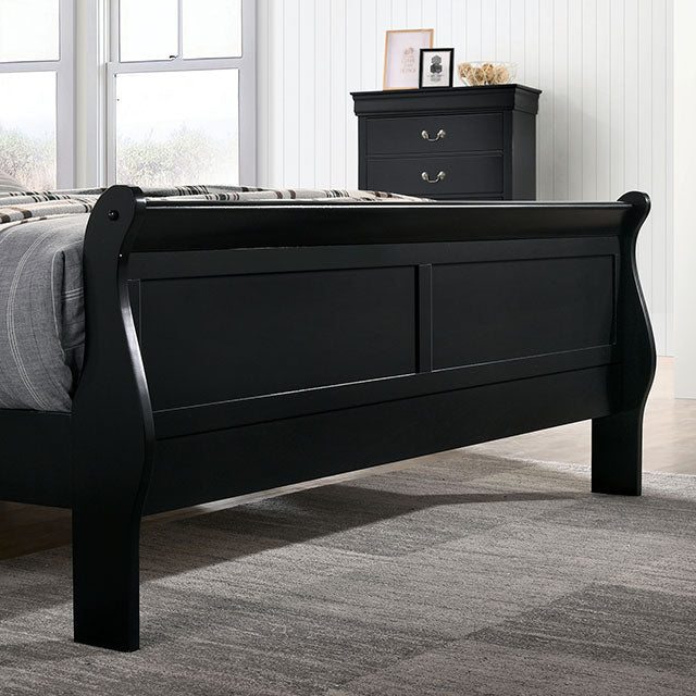 Louis Philippe Full, Twin, Full, & King Bed Black, Grey, Brown & White - LATIN HOME FURNITURE - (POMONA,CA)