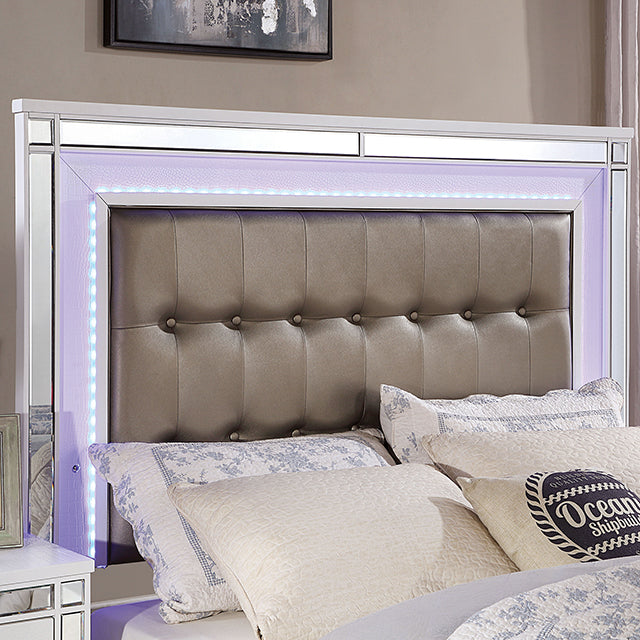 Brachium Queen Bedroom Set Silver - LATIN HOME FURNITURE - (POMONA,CA)
