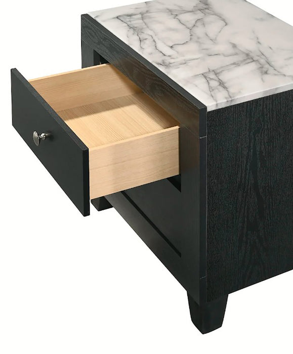 Crown Mark Furniture Cadence 2 Drawer Nightstand in Black