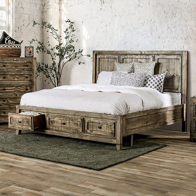 Oakridge E.King & Queen Bed - LATIN HOME FURNITURE - (POMONA,CA)