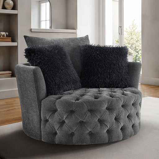 Sofi Button Tufted Swivel Chair - LATIN HOME FURNITURE - (POMONA,CA)