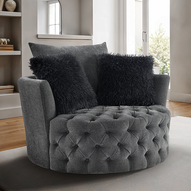 Sofi Button Tufted Swivel Chair - LATIN HOME FURNITURE - (POMONA,CA)