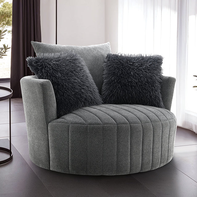 Hoople Channel Tufted Swivel Chair - LATIN HOME FURNITURE - (POMONA,CA)