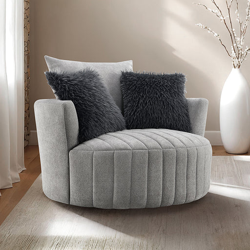 Hoople Channel Tufted Swivel Chair - LATIN HOME FURNITURE - (POMONA,CA)