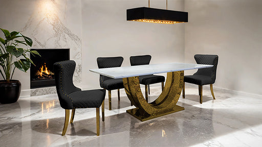 Portanova Gold Chair (2/CTN) - LATIN HOME FURNITURE - (POMONA,CA)