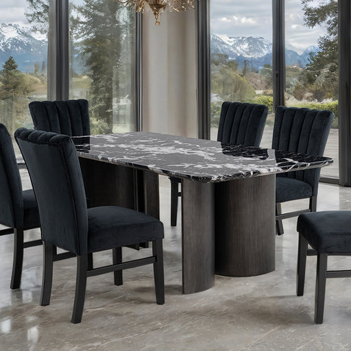 Selsey Dining Table, Black Stone Top - LATIN HOME FURNITURE - (POMONA,CA)