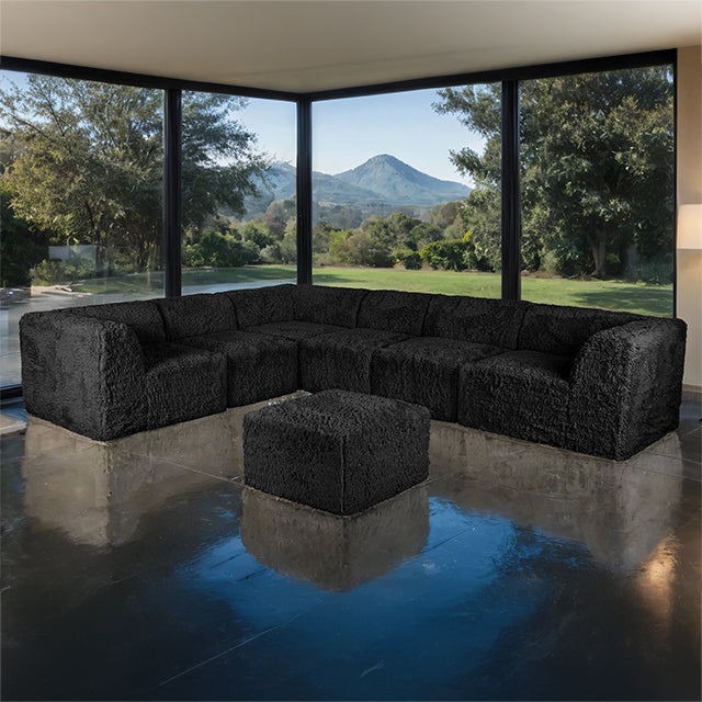 Nappi Large L-Sectional w/ Ottoman (Compressed Foam) - LATIN HOME FURNITURE - (POMONA,CA)