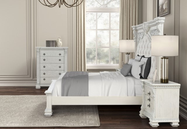 Promenade E.King & Queen Bed Brown & White - LATIN HOME FURNITURE - (POMONA,CA)
