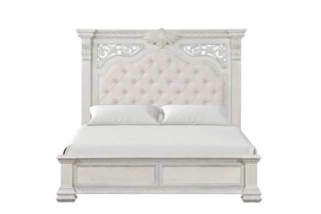 Promenade E.King & Queen Bed Brown & White - LATIN HOME FURNITURE - (POMONA,CA)