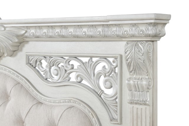 Promenade E.King & Queen Bed Brown & White - LATIN HOME FURNITURE - (POMONA,CA)