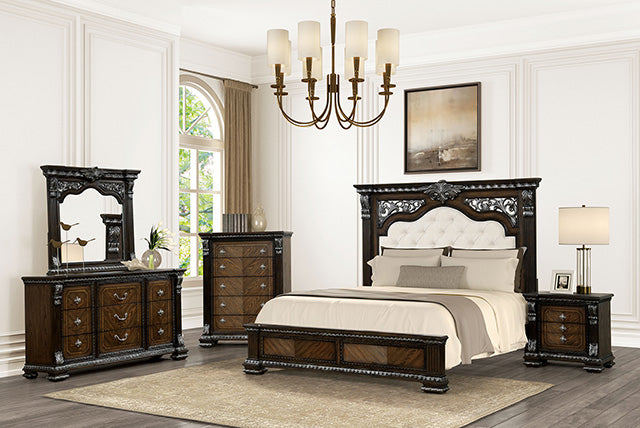 Promenade E.King & Queen Bed Brown & White - LATIN HOME FURNITURE - (POMONA,CA)