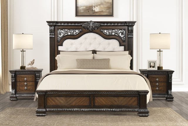 Promenade E.King & Queen Bed Brown & White - LATIN HOME FURNITURE - (POMONA,CA)