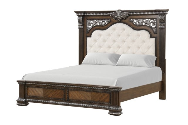 Promenade E.King & Queen Bed Brown & White - LATIN HOME FURNITURE - (POMONA,CA)
