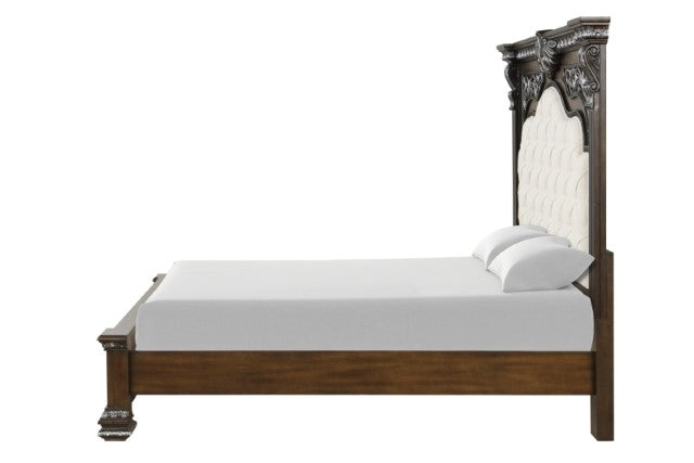 Promenade E.King & Queen Bed Brown & White - LATIN HOME FURNITURE - (POMONA,CA)