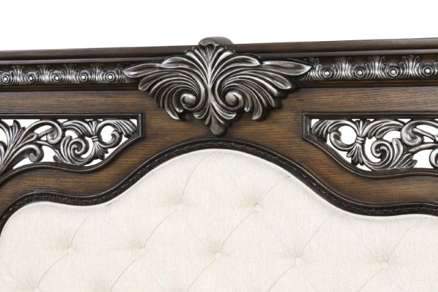 Promenade E.King & Queen Bed Brown & White - LATIN HOME FURNITURE - (POMONA,CA)