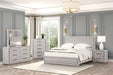 Crowthorne E.King & Queen Bed Grey & White - LATIN HOME FURNITURE - (POMONA,CA)