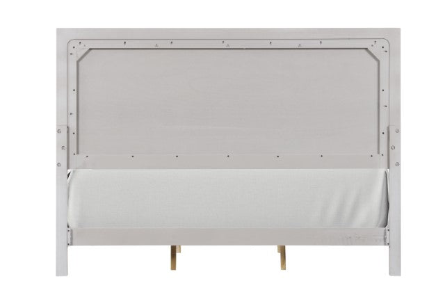 Crowthorne E.King & Queen Bed Grey & White - LATIN HOME FURNITURE - (POMONA,CA)